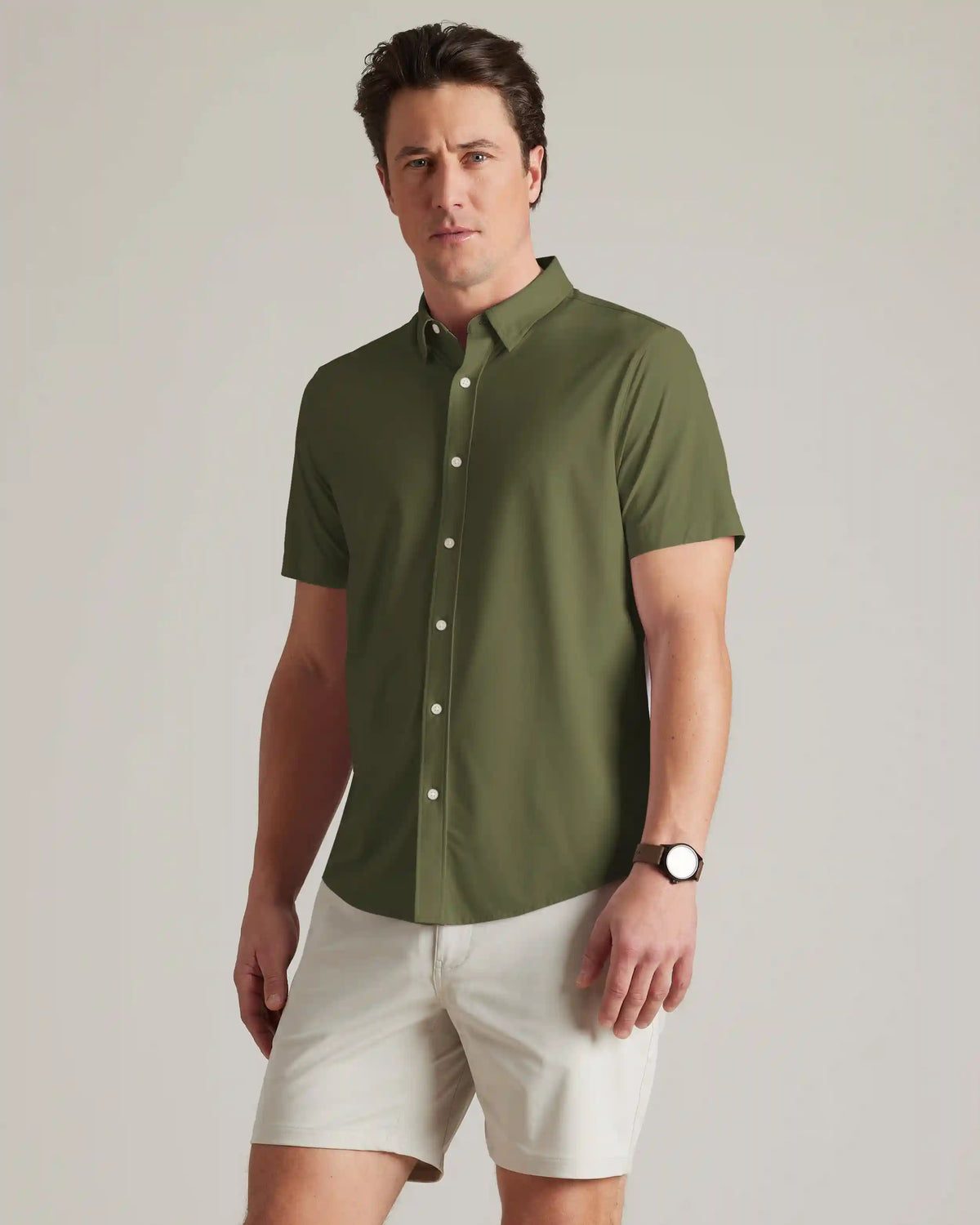 Commuter Short Sleeve Shirt -- Lichen Green Oxford