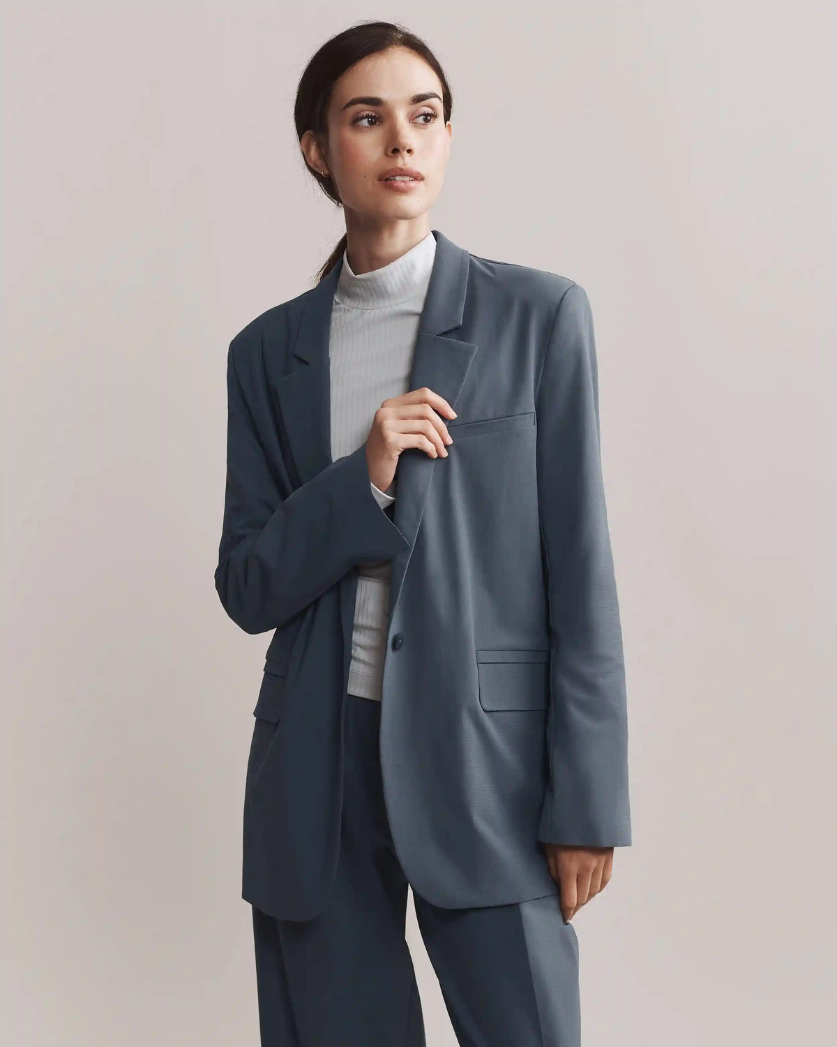 Commuter Boyfriend Blazer -- Blue Slate