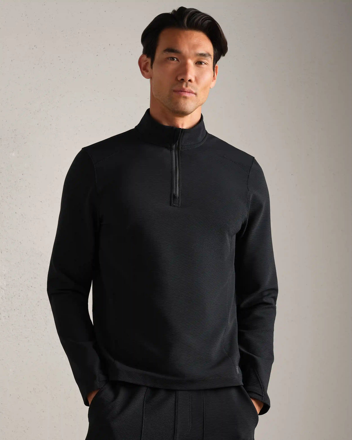 Covert Rib 1/4 Zip -- Black