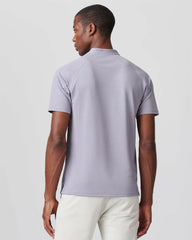 Delta Pique Band Collar Henley -- Silver Bullet