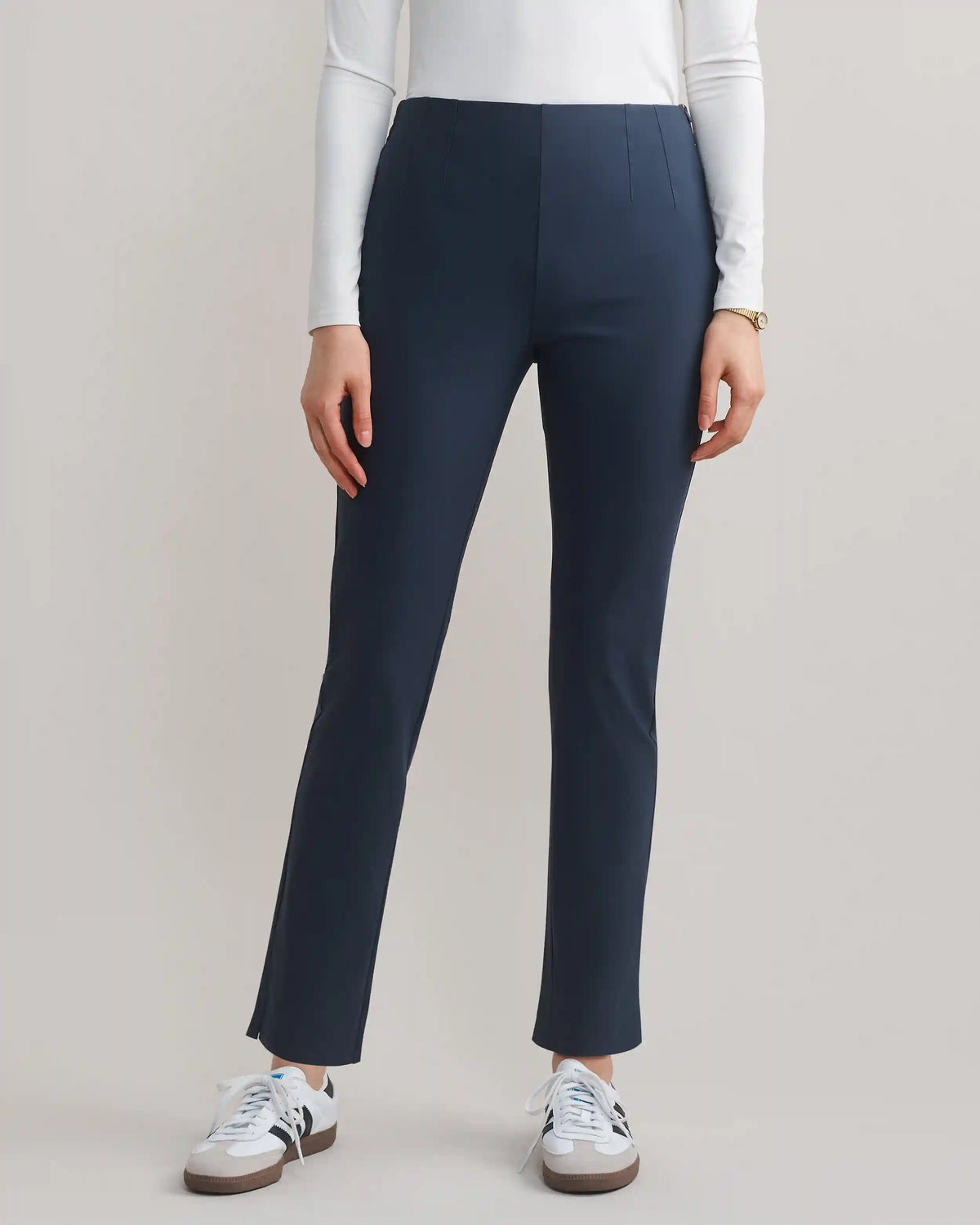 Double Bonded Slim Trouser -- Navy Blue