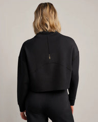 DreamGlow® Cropped Mock Neck -- Pure Black