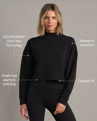 DreamGlow® Cropped Mock Neck -- Pure Black