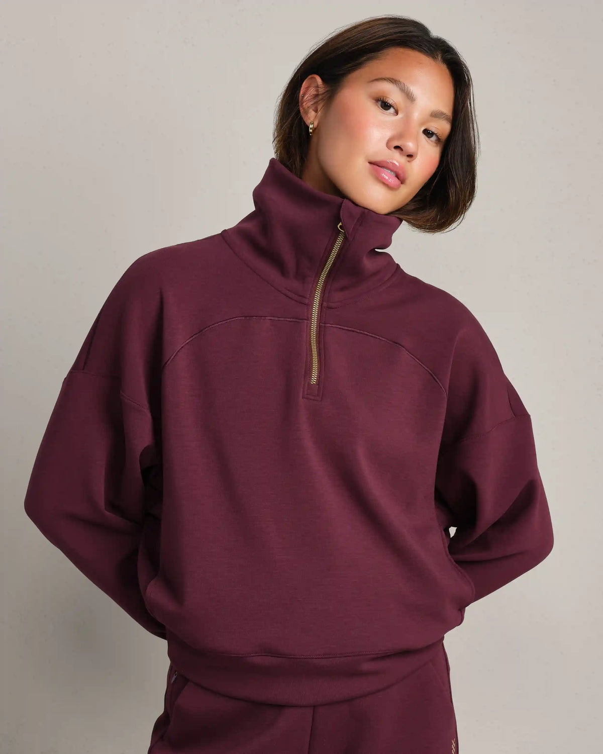 DreamGlow® 1/2 Zip -- Bordeaux Red