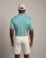 Drive Time Polo -- Cool Mint/Ash Blue Stripe