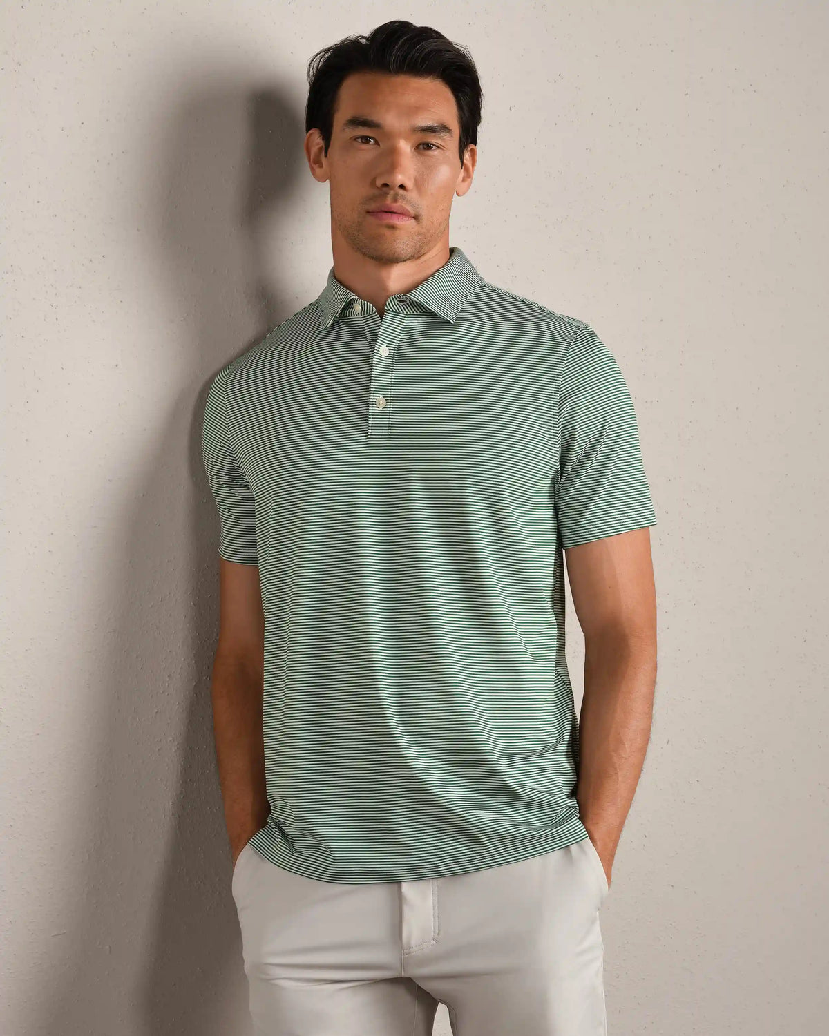 Drive Time Polo -- Fern Green Stripe