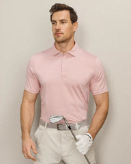 Drive Time Polo -- Pink Calcite/French Rose Stripe