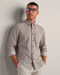Effortless Oxford Button Down -- Foggy Taupe Heather
