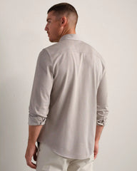 Effortless Oxford Button Down -- Foggy Taupe Heather