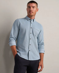Effortless Oxford Button Down -- Mountain Blue Heather