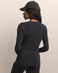 Featherweight Rib Long Sleeve -- Pure Black