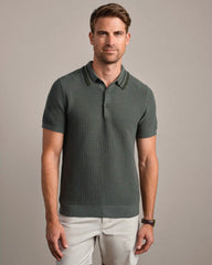 Fine Knit Sweater Polo -- Olive Shadow