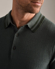 Fine Knit Sweater Polo -- Olive Shadow