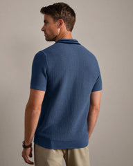 Fine Knit Sweater Polo -- Vintage Indigo