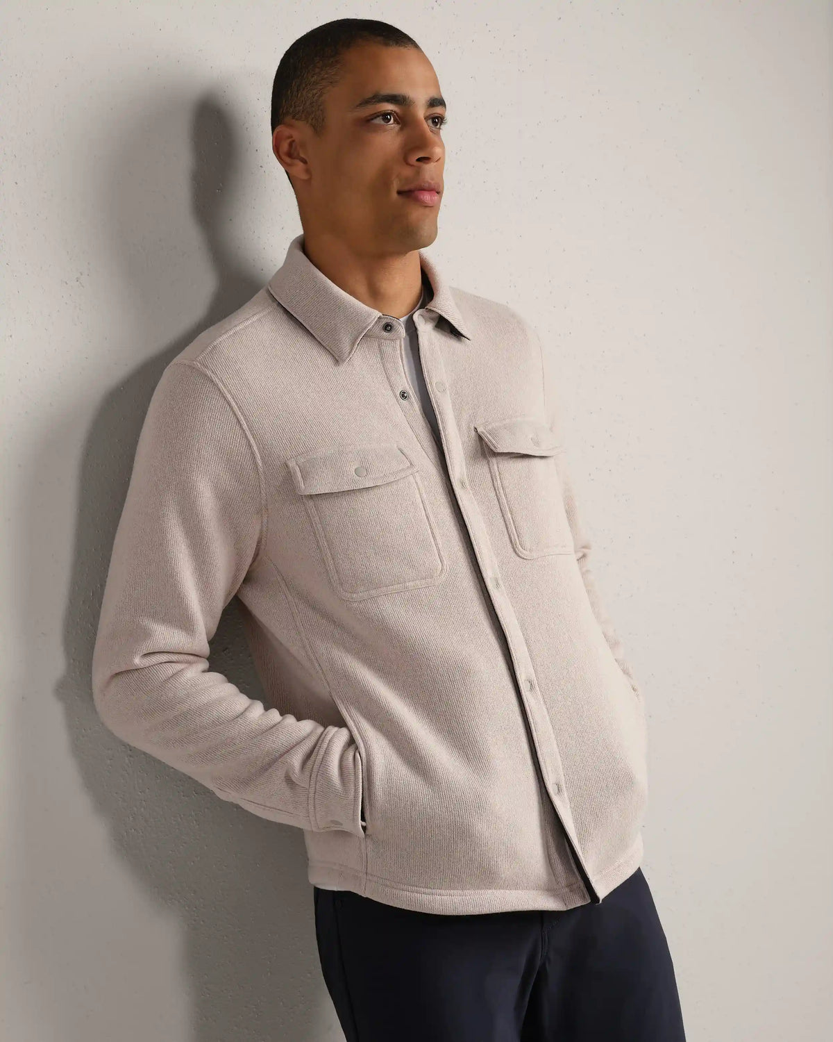 Fleece Shacket -- Bone