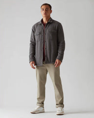 Fleece Shacket -- Dark Gray Heather