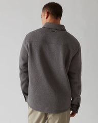 Fleece Shacket -- Dark Gray Heather