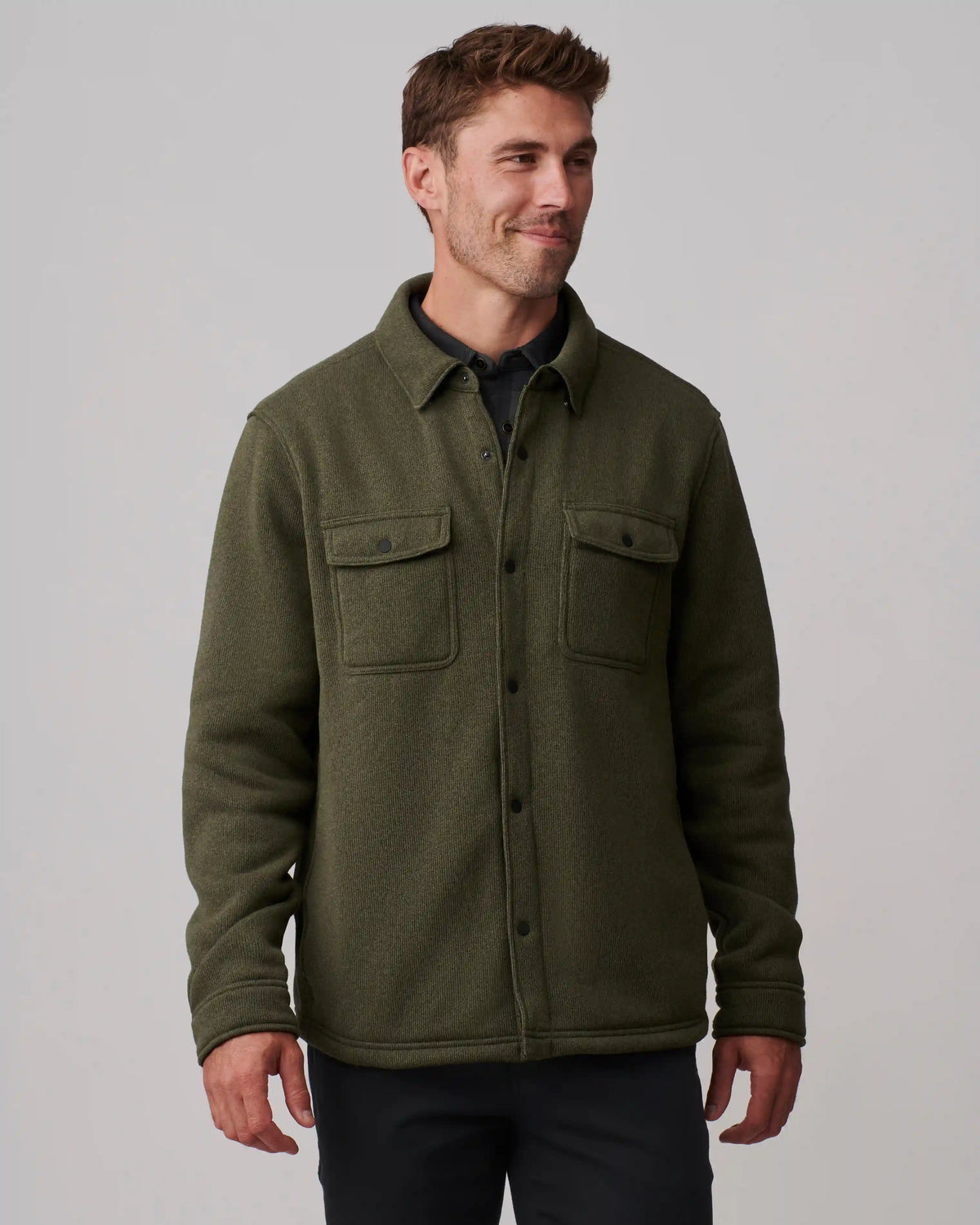 Fleece Shacket -- Lichen Green