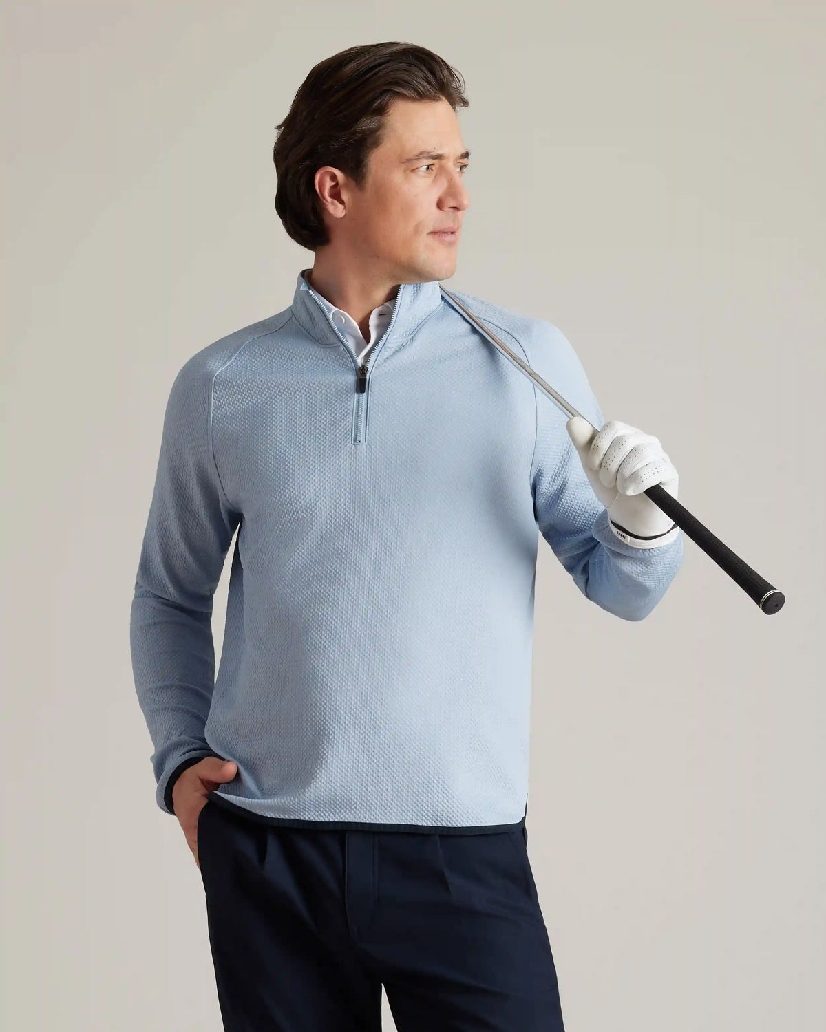 [OFFLINE] Founders Golf 1/4 Zip -- Arctic Blue/True Navy