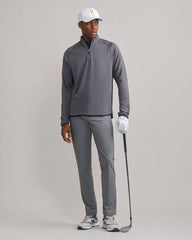 Founders Golf 1/4 Zip -- Gravel/True Navy