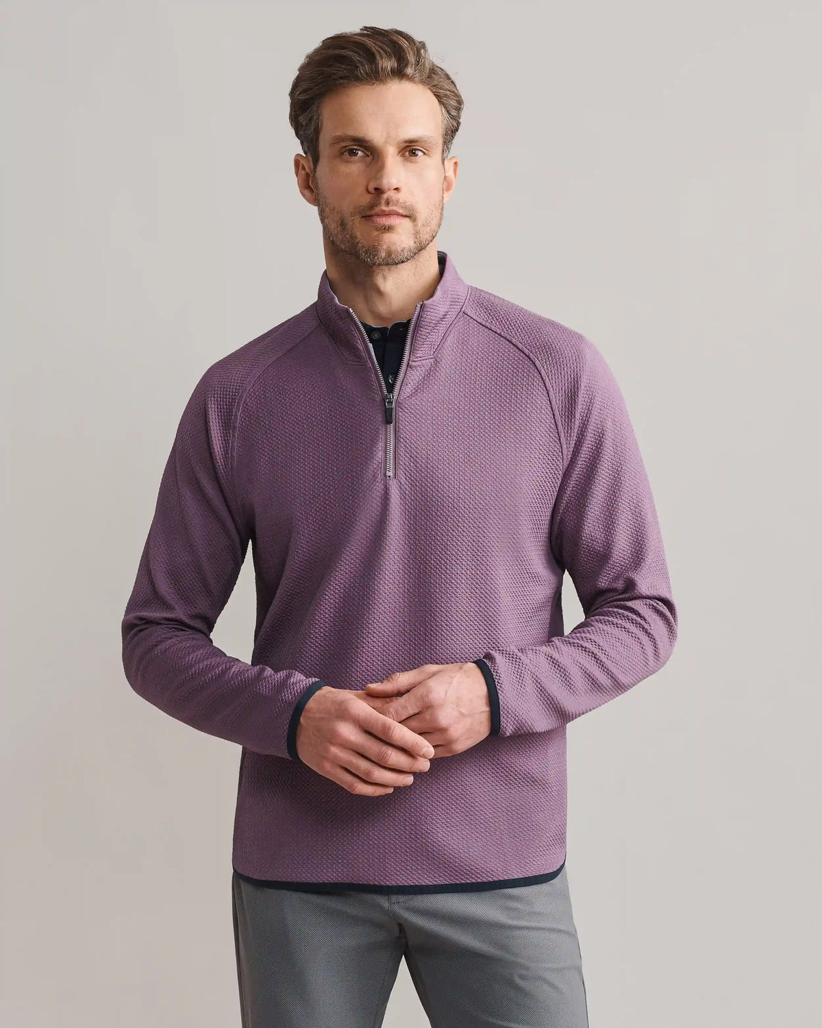 Founder's Golf 1/4 Zip -- Shadow Plum/True Navy