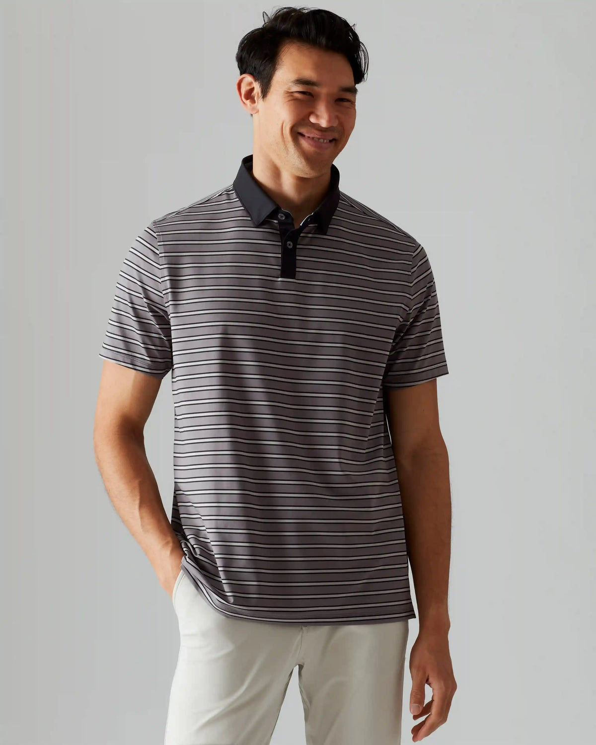 Golf Sport Polo -- Gray Stripe