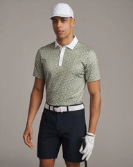 Golf Sport Polo -- Green Sage Triangle Geo