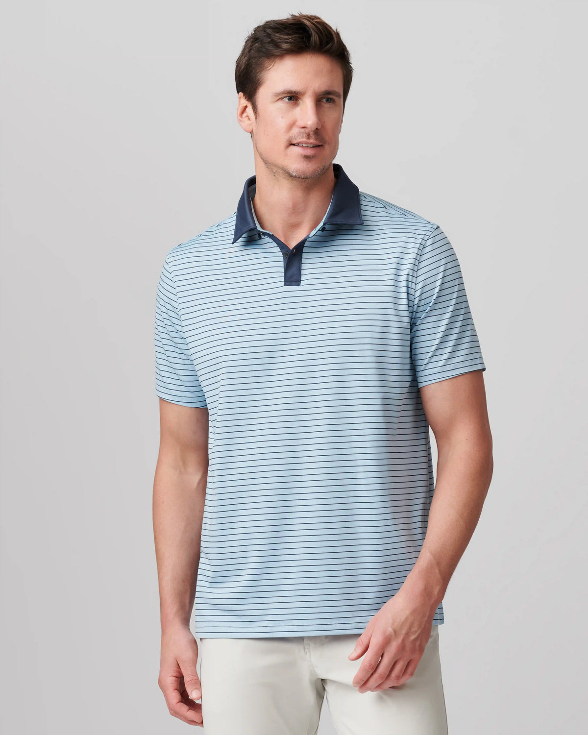 Golf Sport Polo -- Misty Blue/Navy Stripe