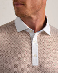 Golf Sport Polo Spread Collar -- Dark Caramel Diamond Dash
