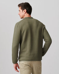 Gramercy Zip Crew Neck -- Lichen Green