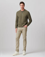 Gramercy Zip Crew Neck -- Lichen Green