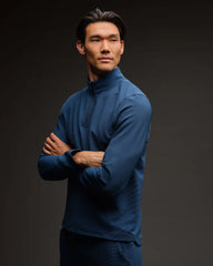 Covert Rib 1/4 Zip -- Cape Blue