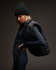 Après Houndstooth Seamless 1/4 Zip -- Navy Blue Houndstooth