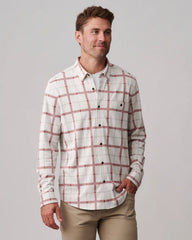 Hardy Flannel Shirt -- Stone/Coffee Windowpane