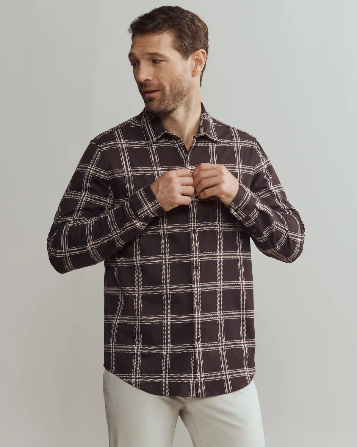 Hardy Flannel Shirt -- Dark Espresso Windowpane