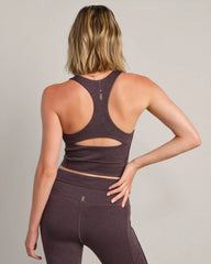 Heather Revive™ Longline Bra -- Deep Mauve Heather