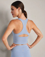 Heather Revive™ Longline Bra -- Forever Blue Heather