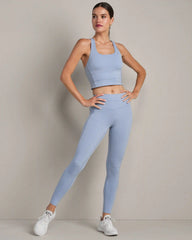 Heather Revive™ Longline Bra -- Forever Blue Heather