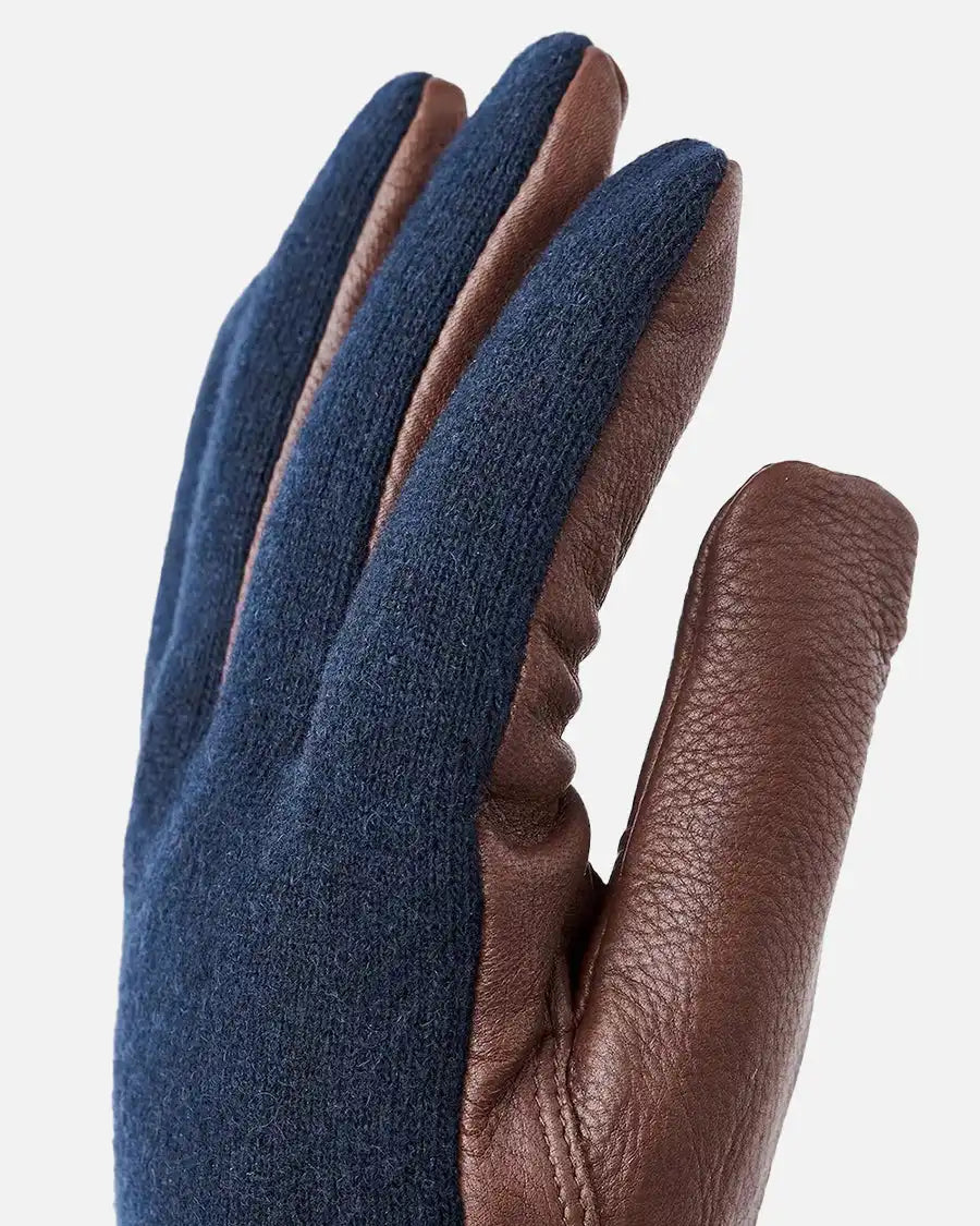 Hestra Deerskin Wool Tricot Glove -- Navy/Chocolate