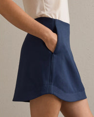 Horizon Hi-Lo Skirt -- Navy Blue