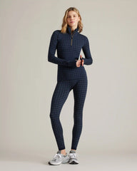 Houndstooth Seamless 1/4 Zip -- Navy Blue