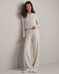 LivLuxe Rib Pant -- Oatmeal Heather