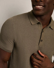 Mercer Knit Polo -- Smokey Olive