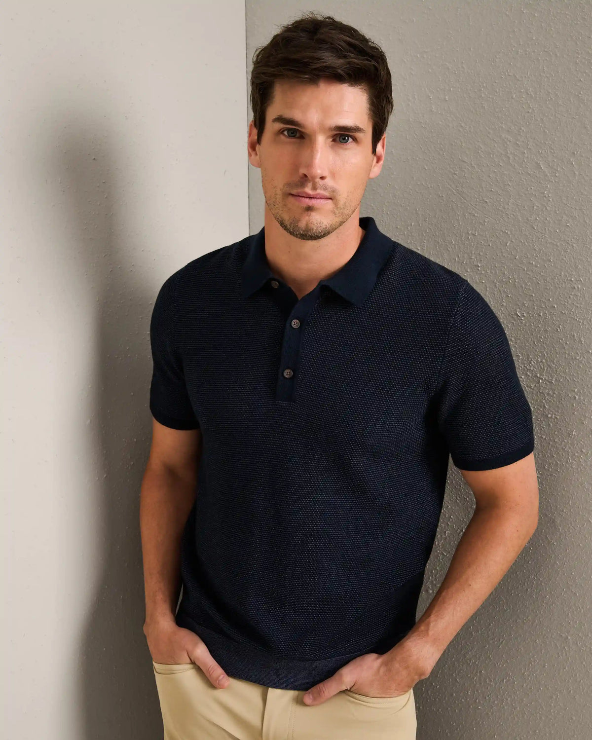 Mercer Knit Polo -- True Navy