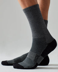 Essentials Mid Calf Sock -- Heather Gray/Black