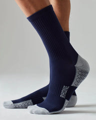 Essentials Mid Calf Sock -- Navy/Heather Gray