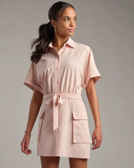 Mirage Shirt Dress -- Rose Petal