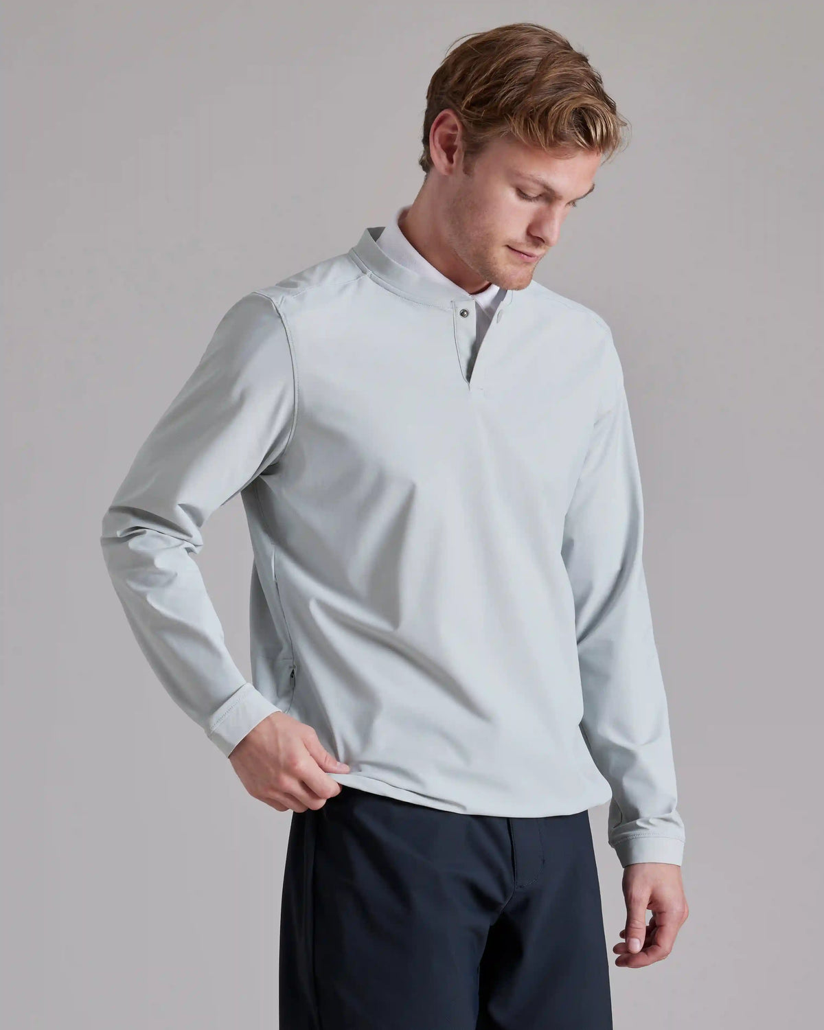 Momentum Golf Snap Crew Neck -- Blue Stone