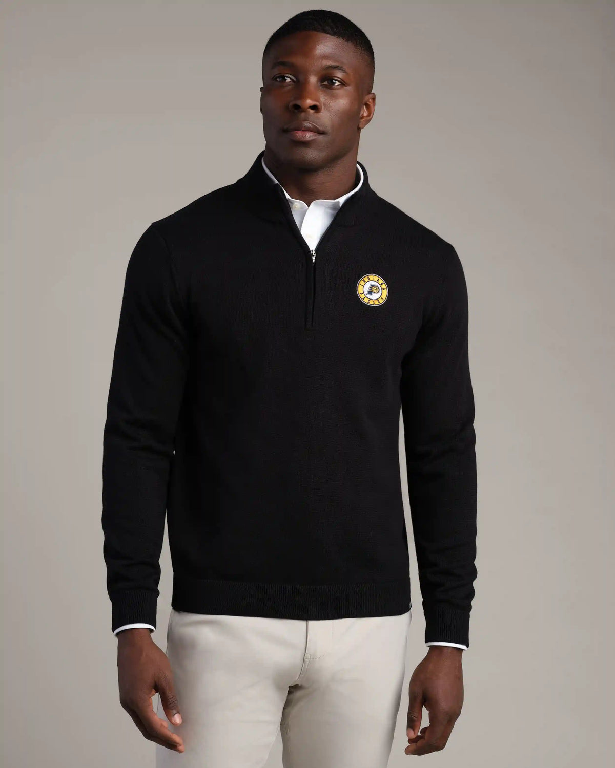 NBA Commuter® 1/4 Zip Sweater -- Black -- Indiana Pacers