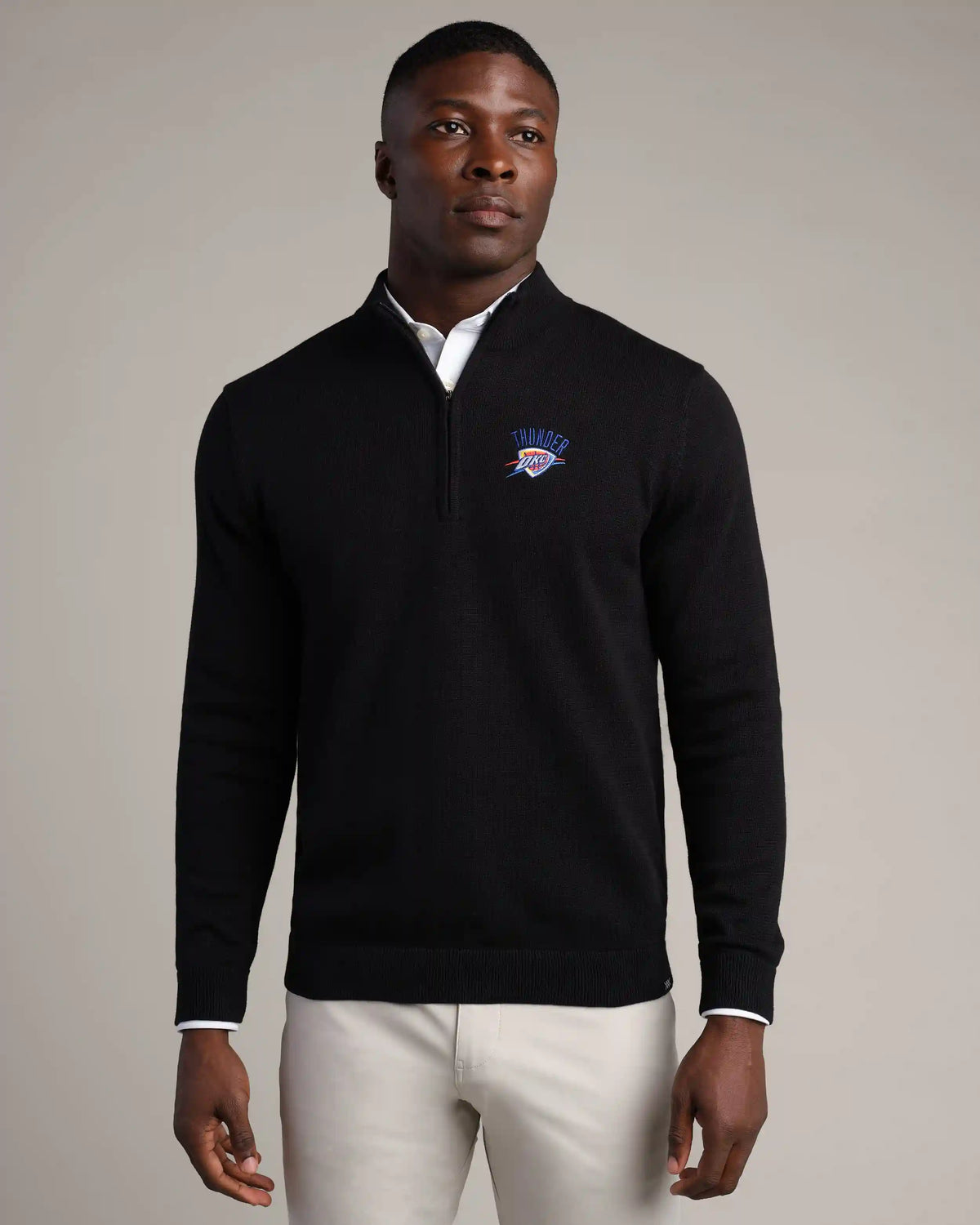 NBA Commuter® 1/4 Zip Sweater -- Black -- Oklahoma City Thunder